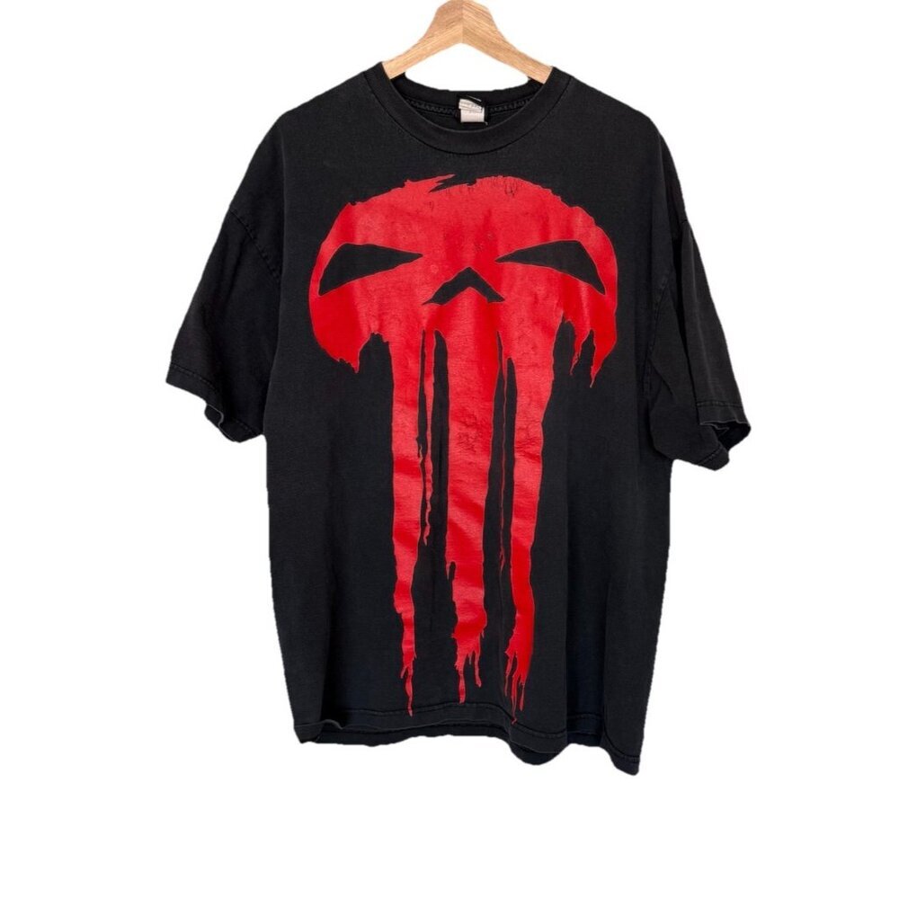 Vintage Marvel The Punisher Red Skull Mad Engine T Shirt Mens 2XL Y2K Grunge